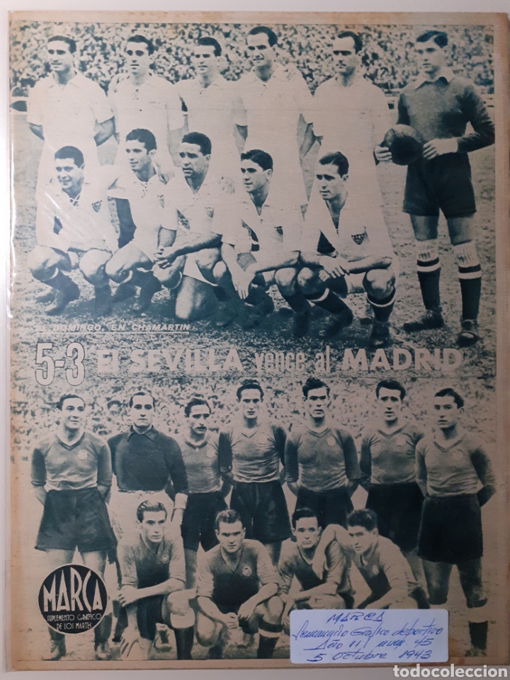 Colecionismo desportivo: MARCA Semanario gr&aacute;fico deportivo n&uacute;mero 45 fecha 5 octubre de 1943