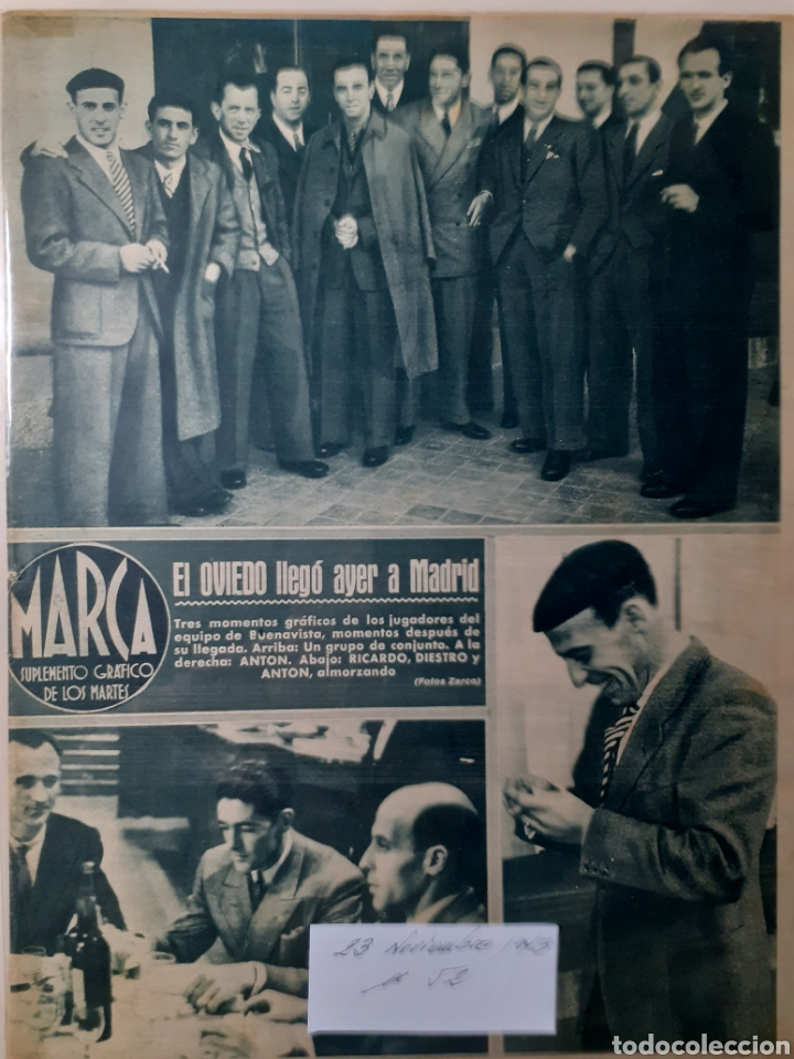 Colecionismo desportivo: MARCA Semanario gr&aacute;fico deportivo n&uacute;mero 52 fecha 23 de noviembre de 1943