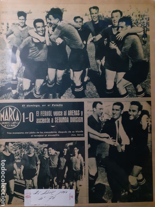Colecionismo desportivo: MARCA Semanario gr&aacute;fico deportivo n&uacute;mero 74 fecha 25 de abril de 1944