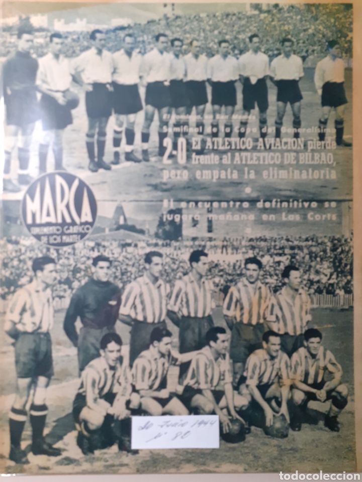 Colecionismo desportivo: MARCA Semanario gr&aacute;fico deportivo n&uacute;mero 82 fecha 20 de junio de 1944