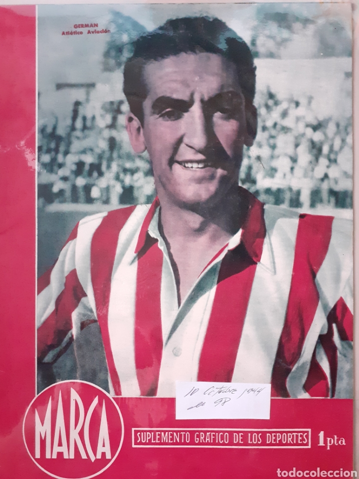 Colecionismo desportivo: MARCA Semanario gr&aacute;fico deportivo n&uacute;mero 98 fecha 10 octubre de 1944