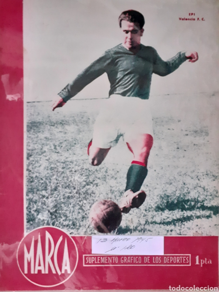 Colecionismo desportivo: MARCA Semanario gr&aacute;fico deportivo n&uacute;mero 120 fecha 13 marzo de 1945