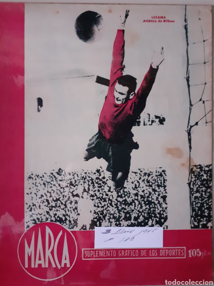 Colecionismo desportivo: MARCA Semanario gr&aacute;fico deportivo n&uacute;mero 123 fecha 3 abril de 1945
