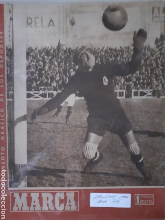 Coleccionismo deportivo: MARCA Semanario gr&aacute;fico deportivo n&uacute;mero 176 fecha 16 abril de 1946
