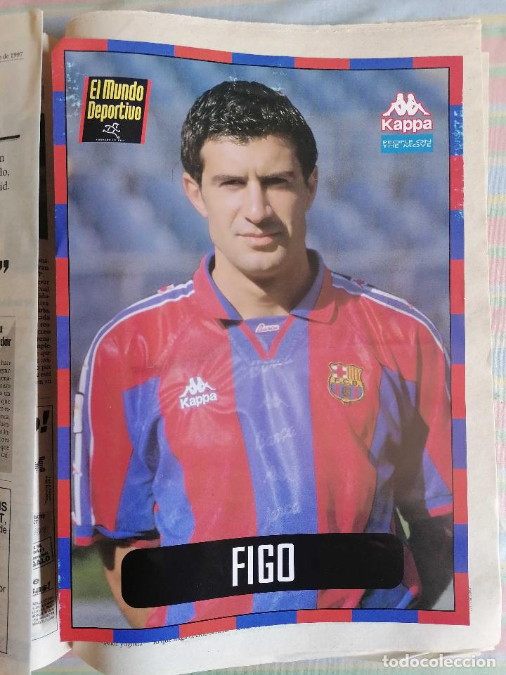 Sammelleidenschaft Sport: MUNDO DEPORTIVO Ficha L&aacute;mina P&aacute;gina Figo Kappa Barcelona Liga 96-97