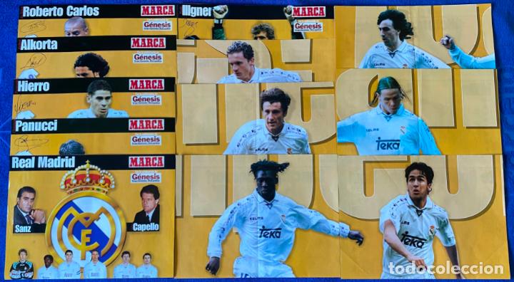 Coleccionismo deportivo: Lote de 12 posters Real Madrid - Liga 96/97 - G&eacute;nesis - Marca