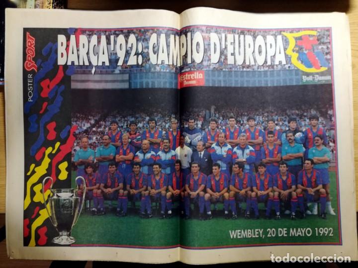Coleccionismo deportivo: DIARIO SPORT FINAL COPA DE EUROPA WEMBLEY 1992 FC BARCELONA SAMPDORIA PRIMERA EDICIÓN BARÇA PÓSTER - Foto 2 - 268766934