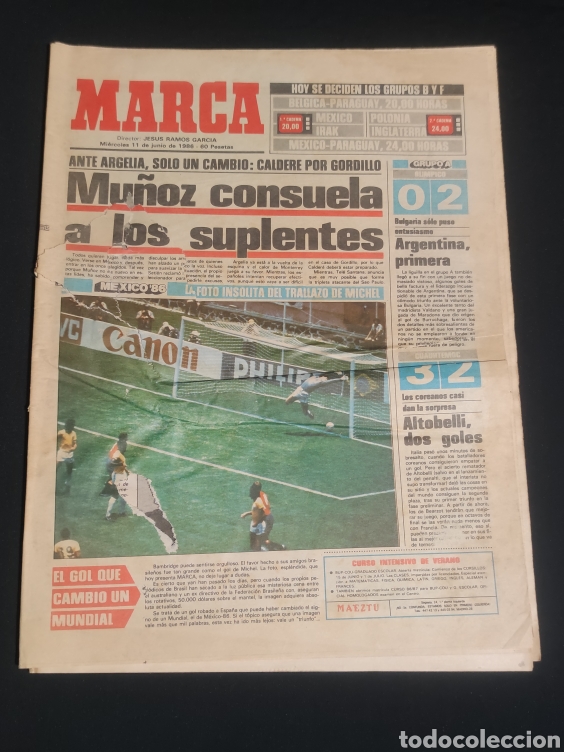 Coleccionismo deportivo: Marca, mundial de Mexico, dia 11 de junio de 1986. - Foto 1