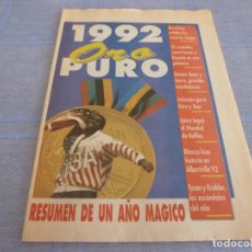 Coleccionismo deportivo: (BTA)SUPLEMENTO SPORT 1992 ORO PURO RESUMEN AÑO MAGICO OLIMPIADAS BARCELONA 92-POSTER CENTRAL. Lote 280370518