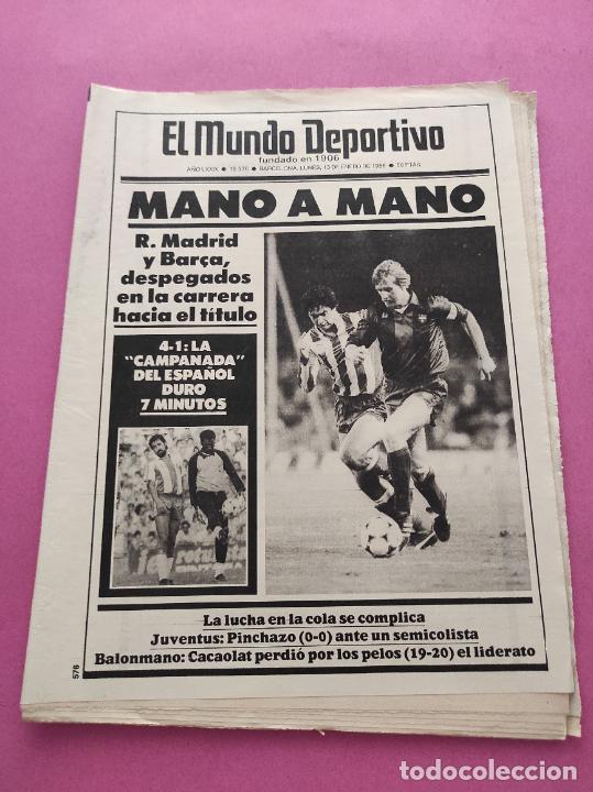Coleccionismo deportivo: DIARIO EL MUNDO DEPORTIVO 1986 POSTER UE PRAT 85 86 - MADRID-ESPANYOL - REAL SOCIEDAD 6-0