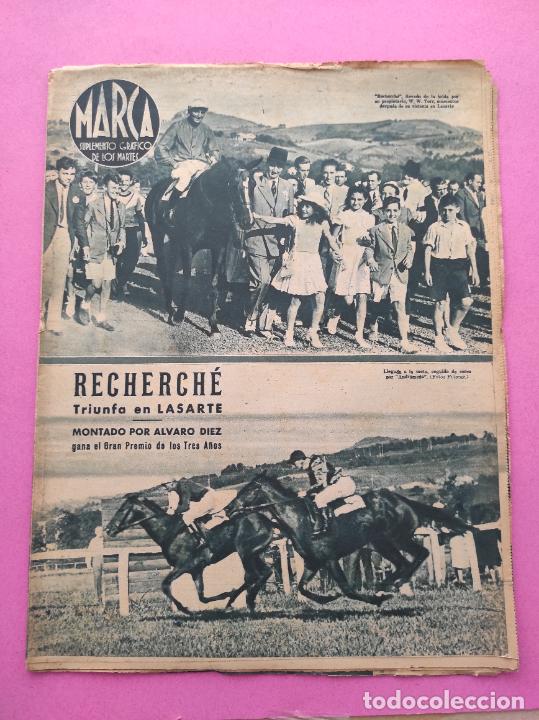 Colecionismo desportivo: PERIODICO MARCA N&ordm; 90 1944 CAMPEONATO ESPA&Ntilde;A BEISBOL - HIPICA LASARTE - BOXEO - JOAQUIN PASCUAL