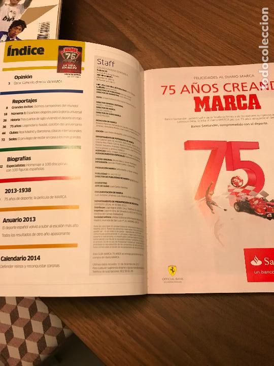 Coleccionismo deportivo: MARCA 75 ANIVERSARIO 1938 2013 - Foto 2