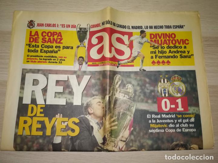 Coleccionismo deportivo: Periódico AS Real Madrid 7ª Champions 21 mayo 1998 - Foto 1 - 288541738