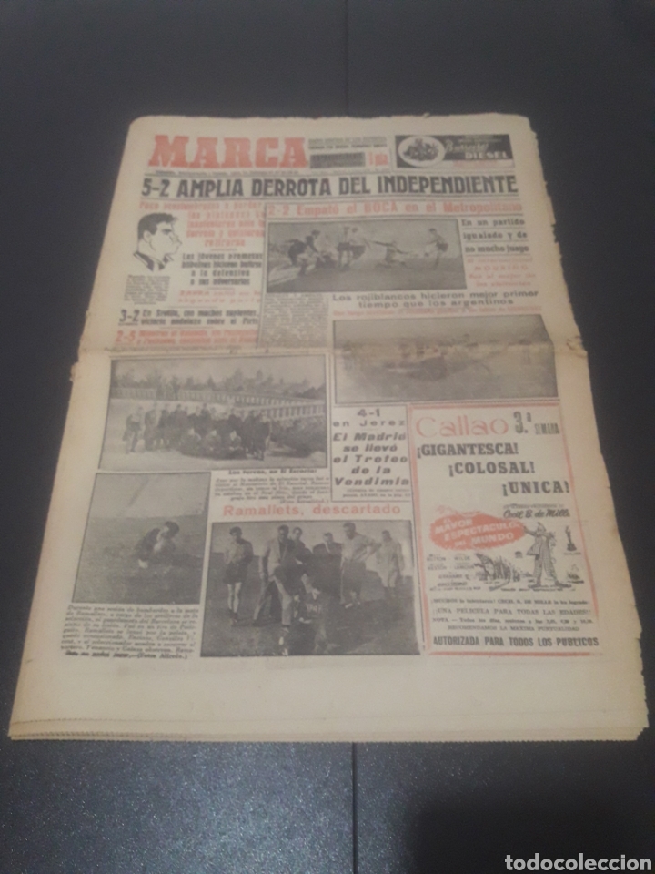 Colecionismo desportivo: 04/01/1954. AT MADRID BOCA J - BILBAO INDEPENDENTE/ REAL MADRID JEREZ/ GIBRALTAR HADJUK/RAPID WIEN.