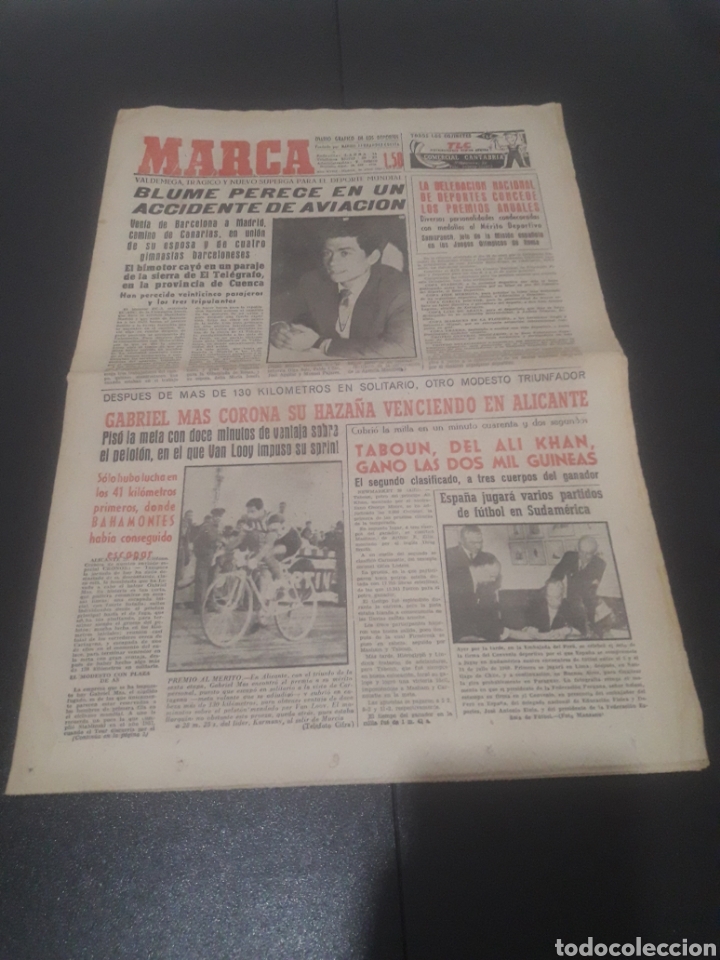 Sammelleidenschaft Sport: 30/04/1959. JOAQUIN BLUME MUERTE/ VALENCIA - EVERTON/MILAN - BARCELONA/ R.MADRID - MANCHESTER UTD.