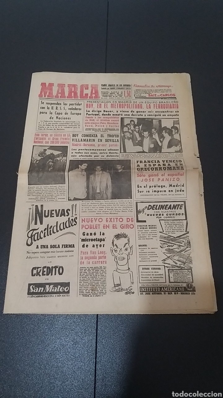 Colecionismo desportivo: 26/05/1960. ESPA&Ntilde;OL- NEWCASTLE/ ATL&Eacute;TICO MADRID - FERROVIARIA/ TROP VILLAMARIN: R.MADRID - BORUSSIA.