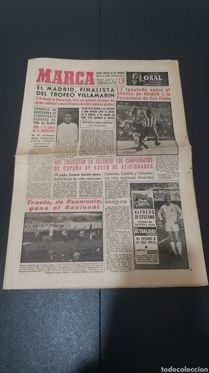 Colecionismo desportivo: 27/05/1960. VILLAMAR&Iacute;N: R.MADRID - BURUSSIA AT FERROVIARIA / MALLORCA REUTLINGER / AT MADRID DESPORT