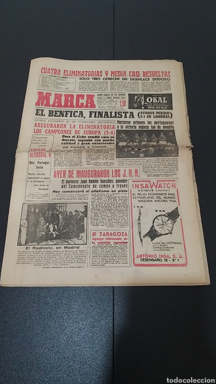 Sammelleidenschaft Sport: 06/04/1962. EUROPEAN CUP: TOTTENHAM - BENFICA / LIGA: ZARAGOZA SANTANDER BASCONIA OVIEDO RESTO PARTI