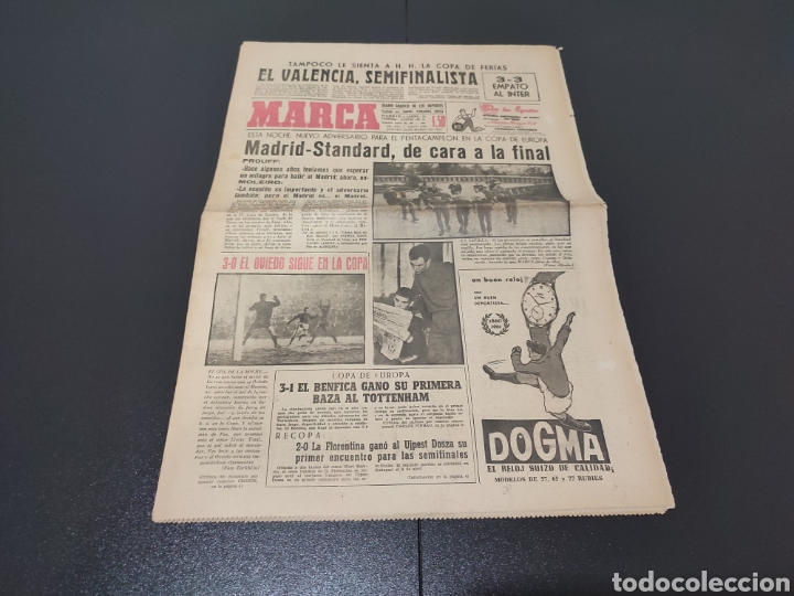 Sports collectibles: 22/03/1962. VALENCIA INTER MIL&Aacute;N COPA FERIAS / EUROPEAN CUP: BENFICA TOTTENHAM / R.MADRID STANDARD.