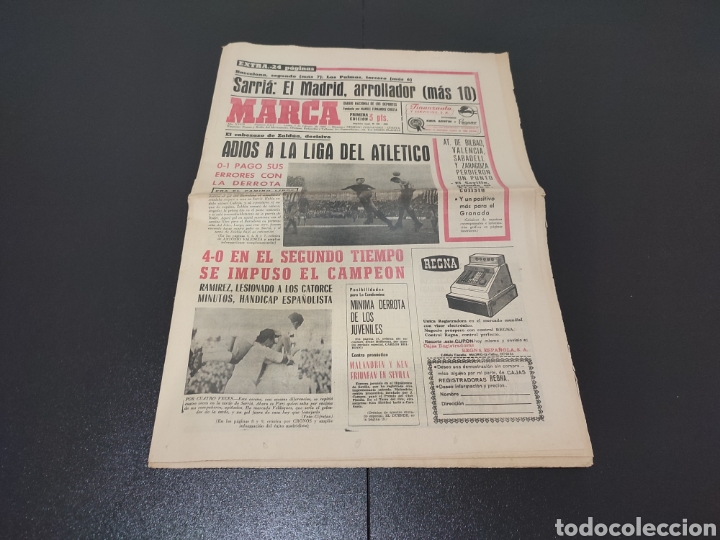 Coleccionismo deportivo: 05/02/1968. ESPA&Ntilde;OL R.MADRID AT MADRID BARCELONA ZARAGOZA M&Aacute;LAGA RESTO JORNADA.