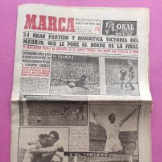 Coleccionismo deportivo: DIARIO MARCA COPA DE EUROPA 56/67 REAL MADRID 3-1 MANCHESTER UNITED IDA SEMIFINALES MAN U 1956/1957. Lote 291500913