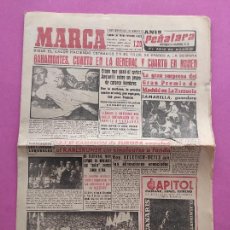 Coleccionismo deportivo: DIARIO MARCA 1957 REAL MADRID 13-1 KARLSRUHER SC AMISTOSO DI STEFANO - TOUR FRANCIA 57. Lote 291502338