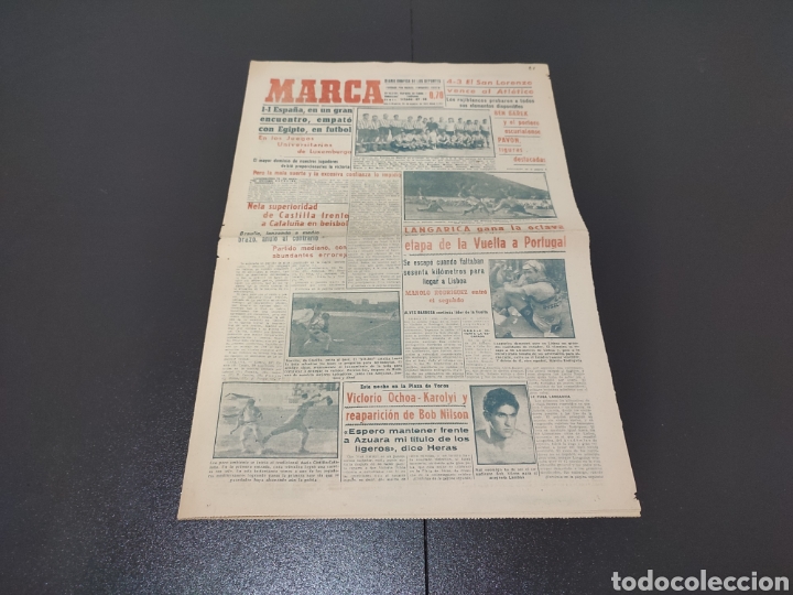 Coleccionismo deportivo: 20/08/1951. SAN LORENZO AT MADRID M&Aacute;LAGA.