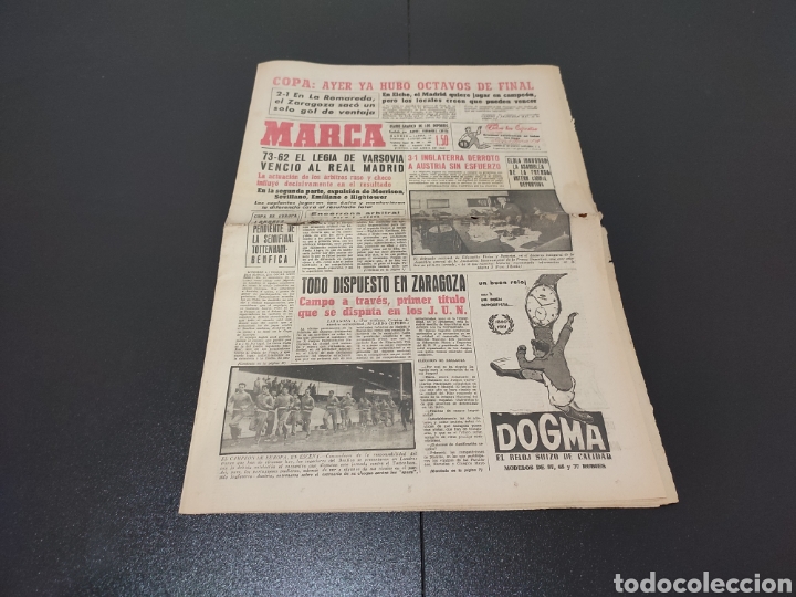 Collezionismo sportivo: 05/04/1962. SANTANDER ZARAGOZA R.MADRID ELCHE COPA DEL REY OCTAVOS DE FINAL.