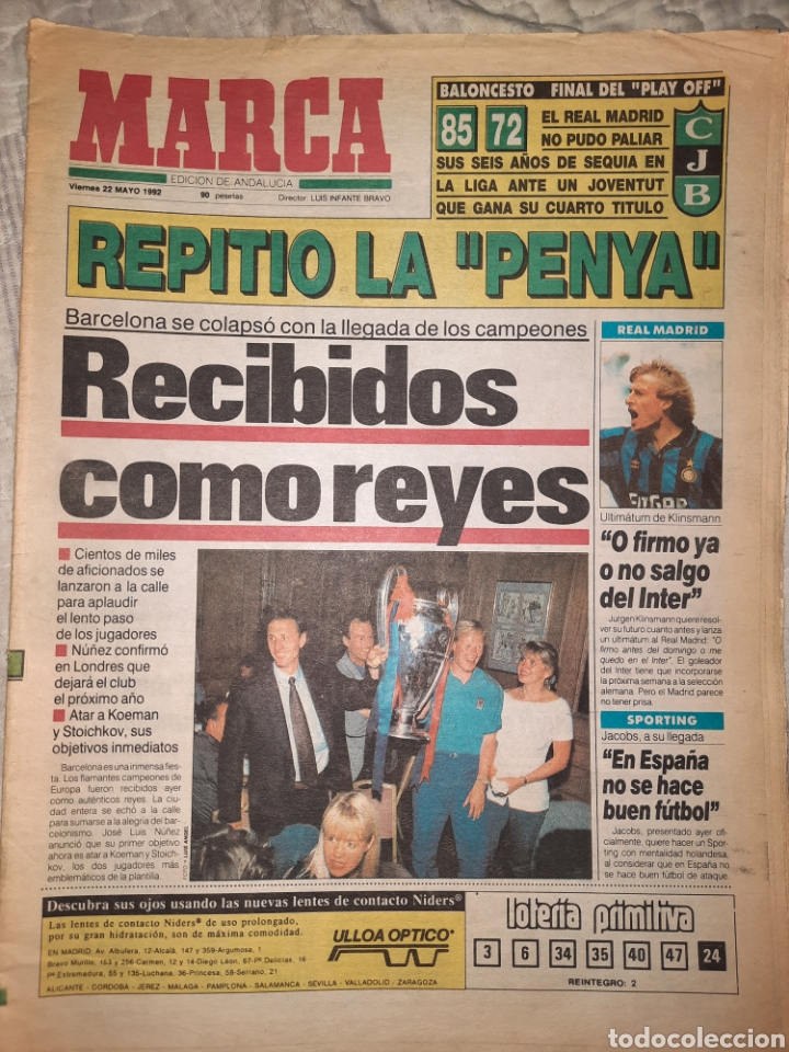 Colecionismo desportivo: MARCA &rdquo;RECIBIDOS COMO REYES&rdquo;