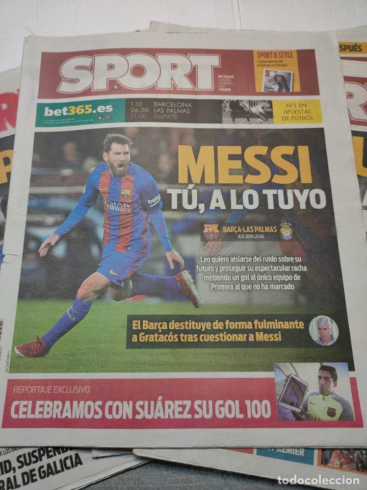Coleccionismo deportivo: Periódicos Deportivos Sport lote 9 emblemáticos Messi - Foto 5 - 298881148
