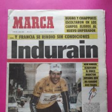 Coleccionismo deportivo: DIARIO MARCA MIGUEL INDURAIN GANADOR PRIMER TOUR DE FRANCIA 1991 - BANESTO CAMPEON PARIS 91. Lote 303018498