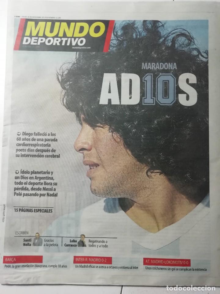 Coleccionismo deportivo: Mundo deportivo: fallecimiento de Maradona