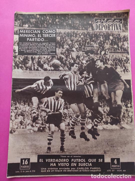 VIDA DEPORTIVA Nº 666 1958 MUNDIAL SUECIA WORLD CUP SWEDEN - BARÇA ATHLETIC COPA 57/58 (Coleccionismo Deportivo - Revistas y Periódicos - Vida Deportiva)