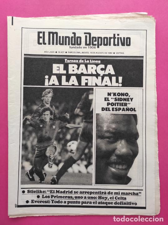 Colecionismo desportivo: DIARIO MUNDO DEPORTIVO 1984 RCD ESPA&Ntilde;OL - BADALONA SANTA ANDREU - RC CELTA DE VIGO - FERNANDO MARTIN