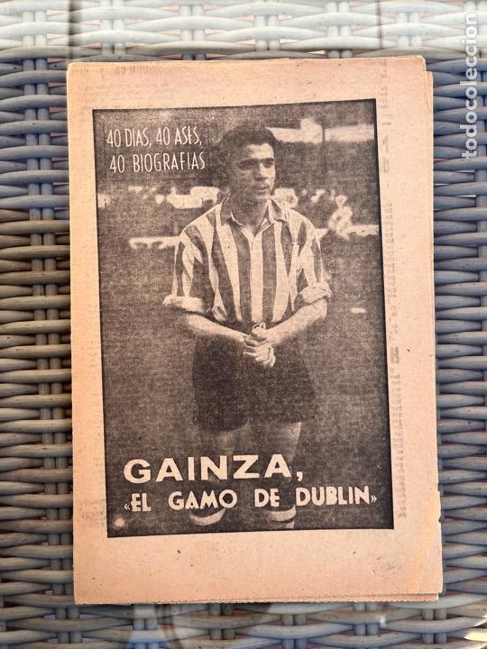 Coleccionismo deportivo: GAINZA, EL GAMO DE DUBL&Iacute;N. SERIE 40 D&Iacute;AS, 40 ASES 40 BIOGRAF&Iacute;AS MARCA AGOSTO DE 1963