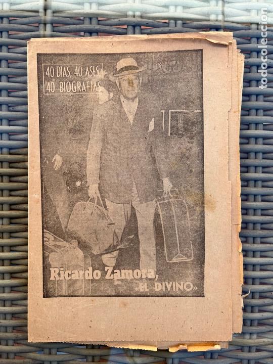 Coleccionismo deportivo: RICARDO ZAMORA, EL DIVINO. SERIE 40 D&Iacute;AS, 40 ASES 40 BIOGRAF&Iacute;AS MARCA AGOSTO DE 1963