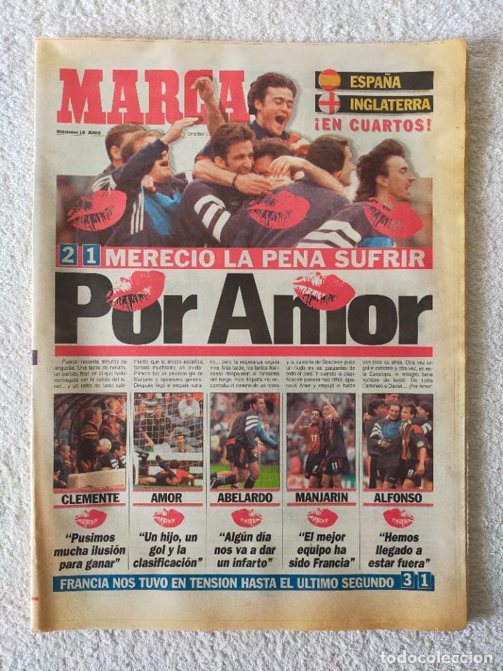 Collezionismo sportivo: DIARIO MARCA 19/6/1996. /// EUROCOPA 96 INGLATERRA: ESPA&Ntilde;A 2 - RUMANIA 1 /// SELECCION ESPA&Ntilde;OLA