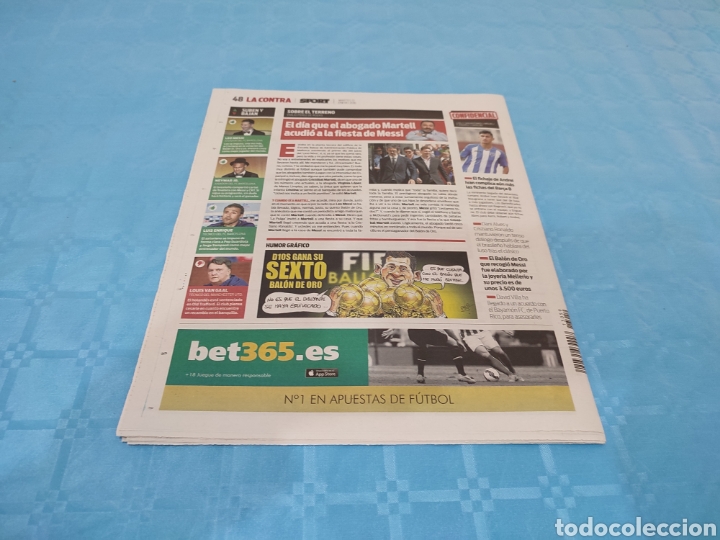 Coleccionismo deportivo: SPORT N&deg; 13.059. 12/01/2016. LEO MESSI BAL&Oacute;N DE ORO. - Foto 12