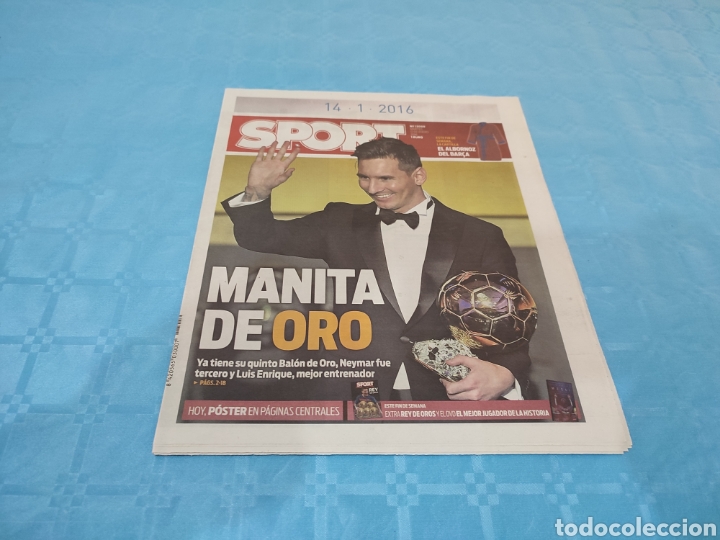 Coleccionismo deportivo: SPORT N&deg; 13.059. 12/01/2016. LEO MESSI BAL&Oacute;N DE ORO. - Foto 1