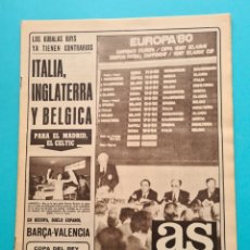 Coleccionismo deportivo: DIARIO AS - 17 ENERO 1980 - SELECCION EUROPA 80, BARCA/VALENCIA, ..., COMPLETO. Lote 316740473