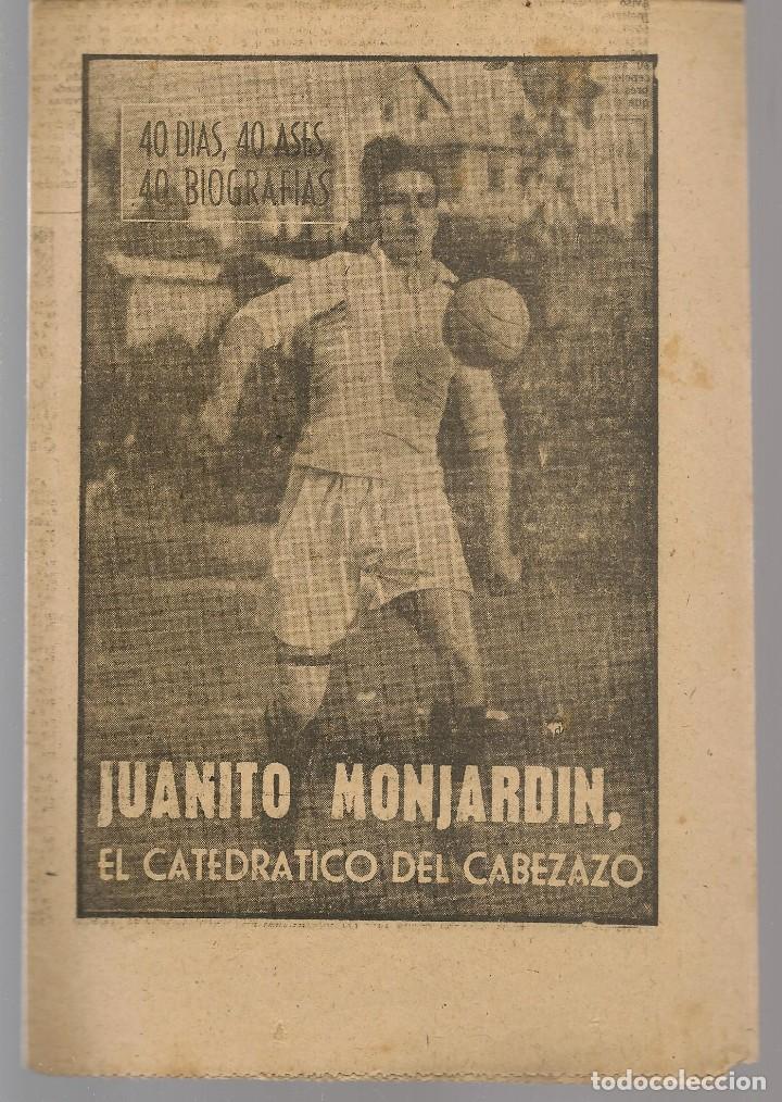 Colecionismo desportivo: 40 DIAS, 40 ASES, 40 BIOGRAFIAS: JUANITO MONJARDIN. 7 SEPBRE. 1963(B42)