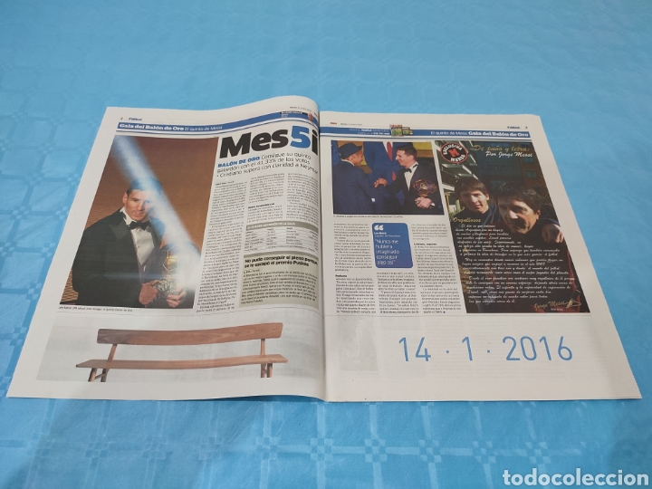 Coleccionismo deportivo: MARCA 12/01/2016. MESSI BAL&Oacute;N DE ORO. - Foto 2