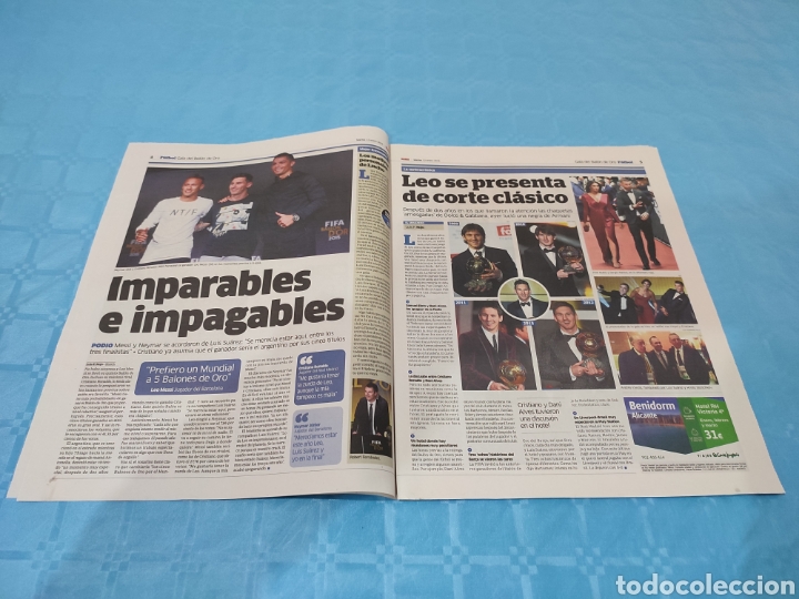 Coleccionismo deportivo: MARCA 12/01/2016. MESSI BAL&Oacute;N DE ORO. - Foto 3
