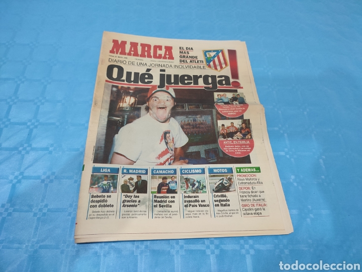 Sports collectibles: MARCA 27/05/1996. ATL&Eacute;TICO MADRID CAMPE&Oacute;N DE LIGA.