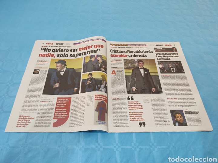 Coleccionismo deportivo: SPORT N&deg; 13.059. 12/01/2016. MESSI BAL&Oacute;N DE ORO. - Foto 4