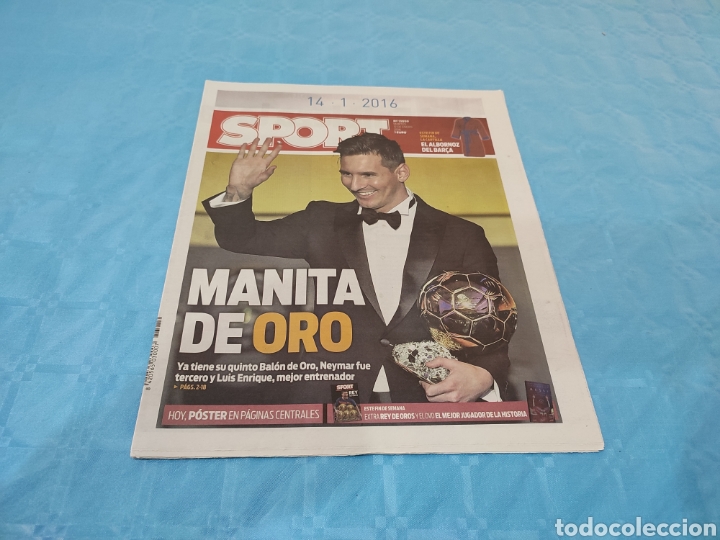 Coleccionismo deportivo: SPORT N&deg; 13.059. 12/01/2016. MESSI BAL&Oacute;N DE ORO. - Foto 1