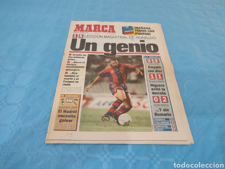 Colecionismo desportivo: MARCA 13/10/1996. RONALDO GEL COMPOSTELA.
