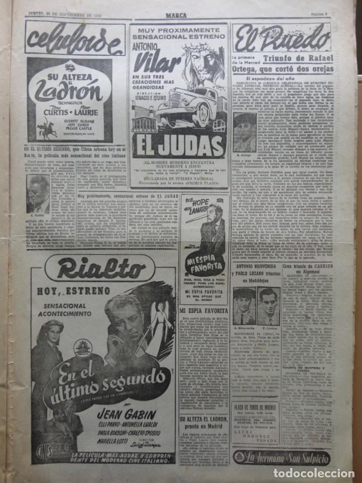 Coleccionismo deportivo: MARCA- 3.065 - 25-09-1952 - Foto 6