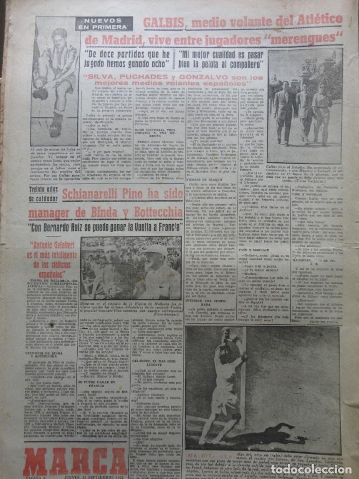 Coleccionismo deportivo: MARCA- 3.065 - 25-09-1952 - Foto 7