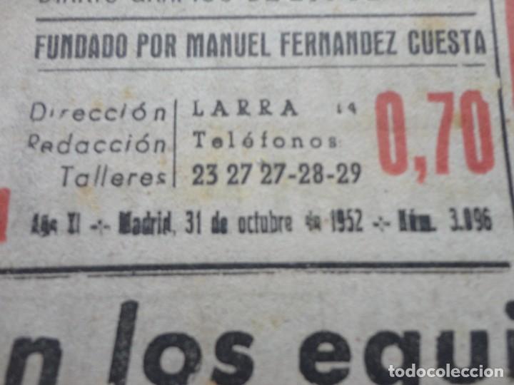 Coleccionismo deportivo: MARCA- 3.096 - 31-10-1952 - Foto 2